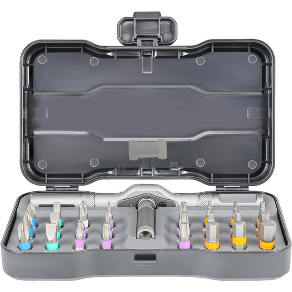 TGHTBA-Ratchet Screwdriver Set 24 in 1 magnetic Screwdriver sets,S2 Steel Bits DIY Combination Flexible Shaft,Suitable for Furniture Assembly Precision Electrical Appliance Repair Bicycle Tools