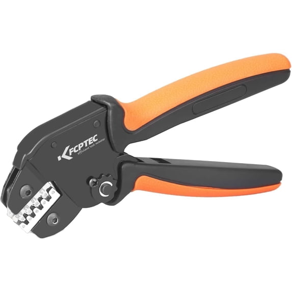 TGHTBA-Ratcheting Crimping Tool for Open Barrel Terminals, Professional Electrical Crimper for Deutsch, Delphi, AMP, Dupont & TYCO Connectors, 26–16 AWG