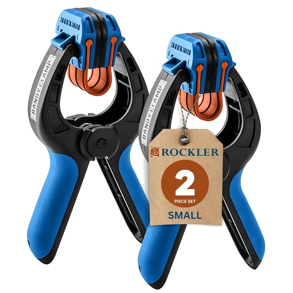 TGHTBA-Rockler Small Spring Clamps (Pair) Easy Squeeze Bandy Clamps Woodworking for Thinner Stock, & Delicate Moldings One-Handed Operation Easy to Grip Nylon Hand Clamps
