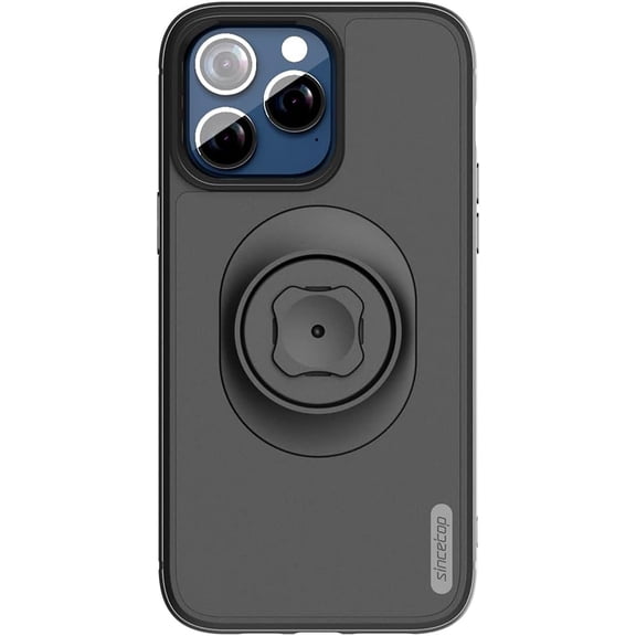 TGHTBA-Shockproof Case with Quick Mount Adapter for iPhone 16 Pro(6.3") - Quick Attach Your Cellphone to Any Bike Mount/Car Phone Holder/Armband/Belt Clip Black