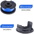 thumbnail image 1 of TGHTBA-Single Line Replacement Spool 065'' x 16ft for Greenworks Weed Eater String Trimmers, Auto-Feed, Parts Model # 29252, 29092 (12 Spools & 2 Cap), 1 of 4