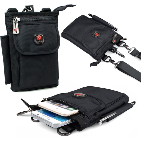 TGHTBA-Small Crossbody Phone Bag, Belt Pouch Waist Bag for Travel Outdoor Hiking, Fit for iPhone 17/16/15/14/13 Pro Max Samsung Galaxy S25 Ultra S24+ Holster Belt Clip Case Shoulder Cell Phone Purse