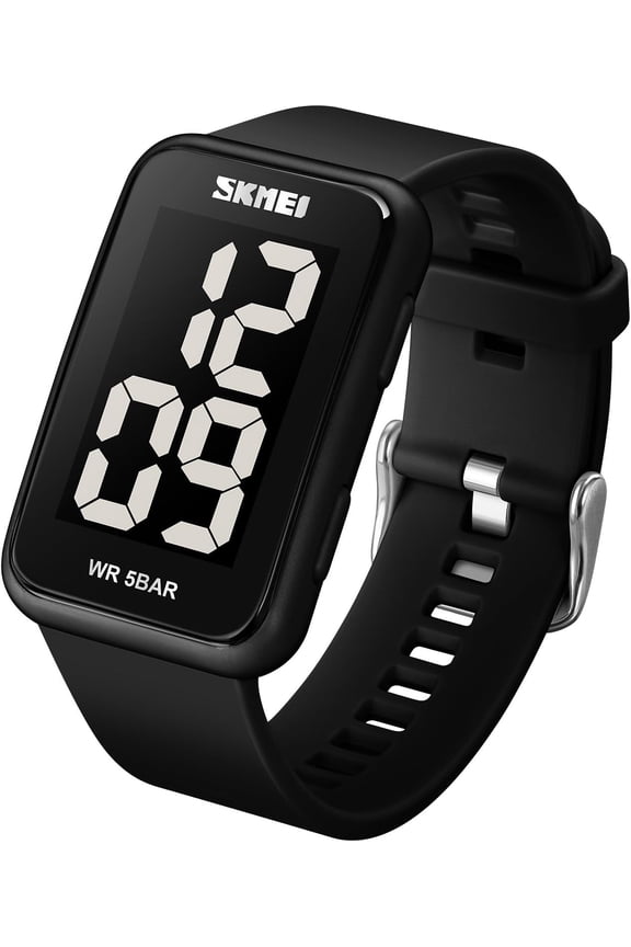 -Square Men's Women's Digital Watch Big Numbers Dial Waterproof LED Watches