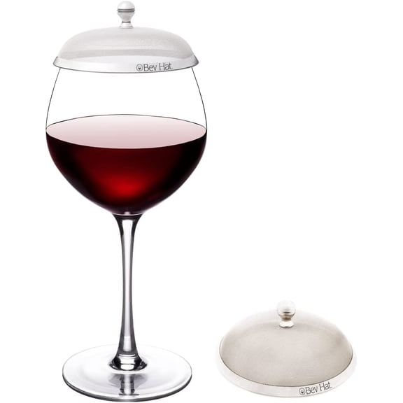 TGHTBA-Stainless Steel Drink Covers (2 Pack), Wine Glass Covers for Outdoors, Protect Cocktails, Coffee Mugs, Tea Cups, Beers, Keep Bugs Out, Wine Accessories & Drink Lids