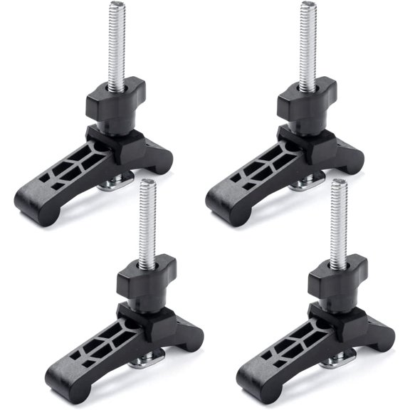 TGHTBA-T-Track Hold Down Clamp with 3-1/2' T-Track Bolts for CNC Machine, Table Saw Sled, Drill Press, Work Bench, Woodworking Accessories, 4PK (71661-P2)