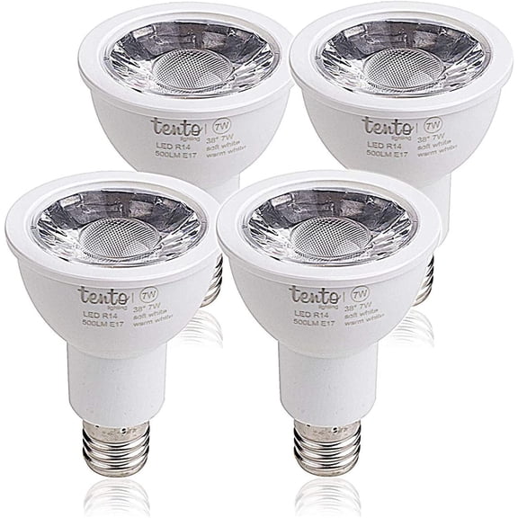TGHTBA-Tento Lighting E17 Led Light Bulb R14 Reflector 5.5w 450 Lumens Intermediate Base 40w Halogen Bulb Replacement Warm White 4 Pack