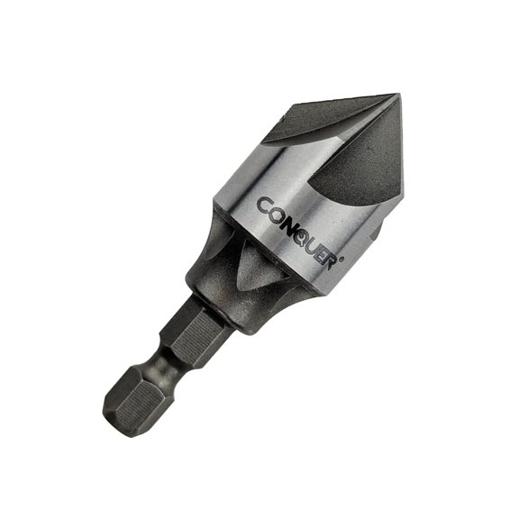 TGHTBA-Tools 5 Flute Metal Countersink Drill Bit, 87 Degree for 1/4'' Hex Shank Fit 1/8"-3/4"(3mm-19mm), Burr Removal, Deburring Beveling Chamfer Tool, Holes Shaping Trimming, Inner/Pipe Reamer