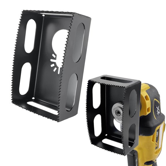 TGHTBA-Upgrade 1 Pcs Square Slot Cutter Compatible for Dewalt 20V & Milwukee M18 Oscillating Multi-Tool to Cut-in Single Gang Electrical Boxes,Outlet Cutter for Drywall,Efficient Cutting Tool,Black
