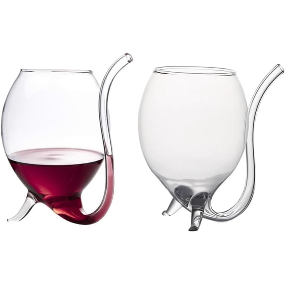TGHTBA-Vampire Shape Wine Glasses 10oz Straw Red Wine Glass 300ml