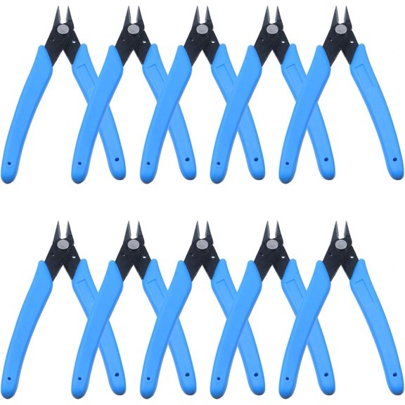 TGHTBA-Wire Cutters Micro Flush Cutter 170ii Wire Flush Snips Flush Cutting Pliers Clippers Nippers Blue, Pack of 10