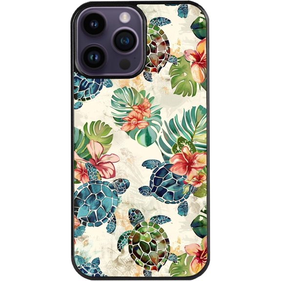 TGHTBA-for iPhone 13 Pro Max (6.7 inch) Case - Vintage Art Pattern Sea Turtle Designed Phone Cases - TPU Phone Cases - Drop Protection