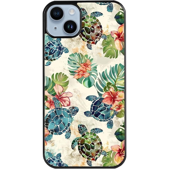 TGHTBA-for iPhone 15 Plus (6.7 inch) Case - Vintage Art Pattern Sea Turtle Designed Phone Cases - TPU Phone Cases - Drop Protection