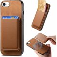 thumbnail image 1 of TGHTBA-for iPhone SE 3rd 2nd Generation/8/7 Case (4.7-Inch) with Detachable Magnetic Credit Card Holder Wallet, Compatible with MagSafe Accessory, PU Leather Lightweight Protective Thin Cover, Brown, 1 of 4