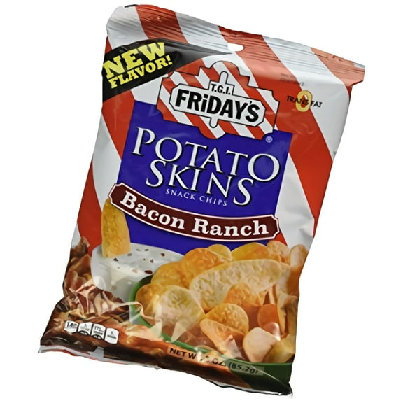 TGI Fridays Bacon Ranch Potato Skin chips, 3 Ounce -- 6 per case.