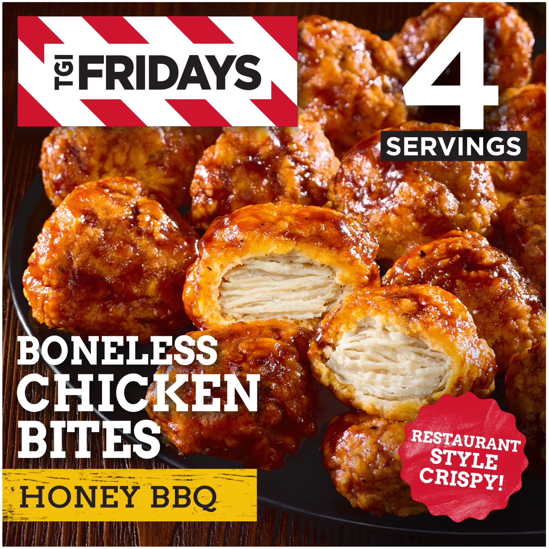 TGI Fridays Boneless Chicken Bites Frozen Appetizers, for Restaurant-Style Snacking and Hosting, Honey BBQ, 15 oz (425g)