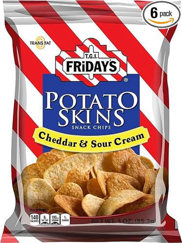 TGI Friday's, Potato Skins Snack Chips, Cheddar & Sour Cream, 3.0 oz. (6 Count)