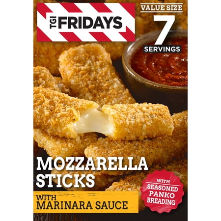 TGI Fridays Mozzarella Sticks Value Size Frozen Snacks with Marinara Sauce, 30 oz Box