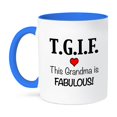 thumbnail image 1 of 3dRose, TGIF This Grandma is Fabulous, Red, 11oz Two-Tone Blue Mug, 1 of 3
