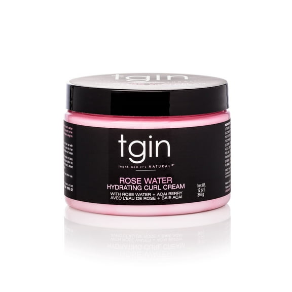Thank God It's Natural (Tgin) Rosewater Hydrating Curl Cream, Moisturizing, Styling Cream, 12 oz