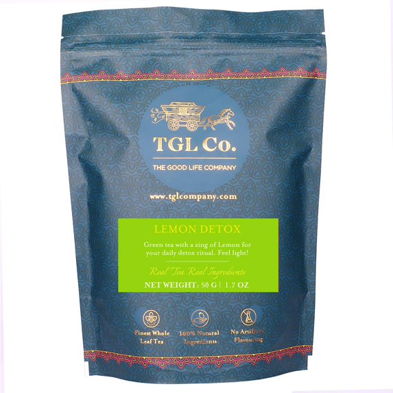 TGL Co. Lemon Detox Immunity Booster Antioxidants Rich Weight Management with Green Sencha Tea, Lemon Slices, Lemongrass, Everlasting Flowers, Calendula (50 Gram)