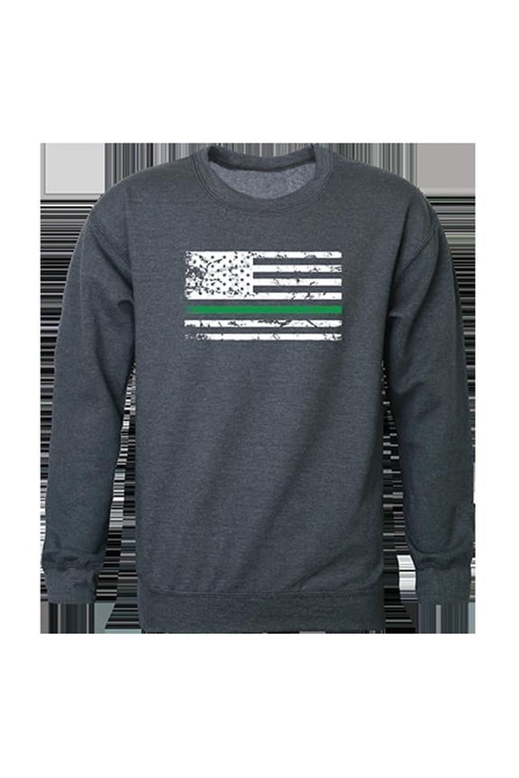 TGL Flag Graphic Crewneck Sweatshirt, Heather Charcoal - 2XL