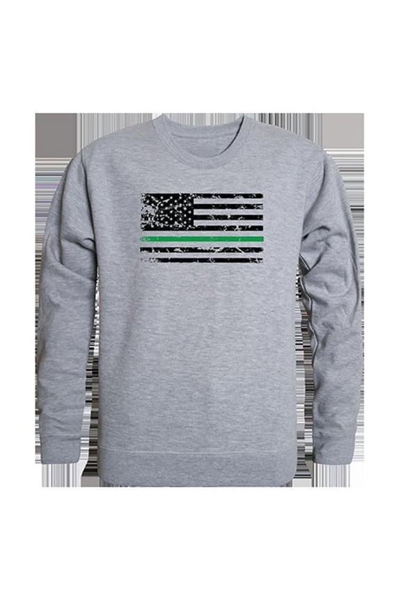 TGL Flag Graphic Crewneck Sweatshirt, Heather Grey - 2XL