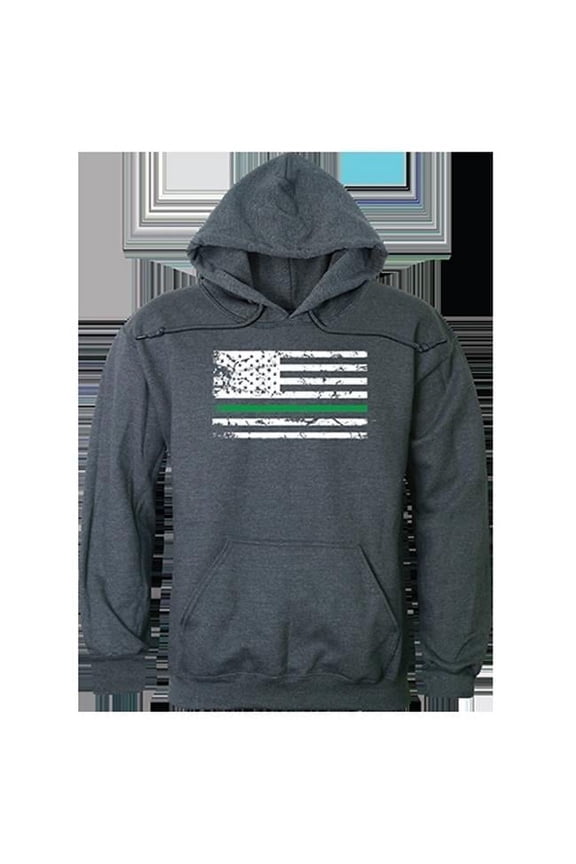 TGL Flag Graphic Pullover Sweatshirt, Heather Charcoal - Large