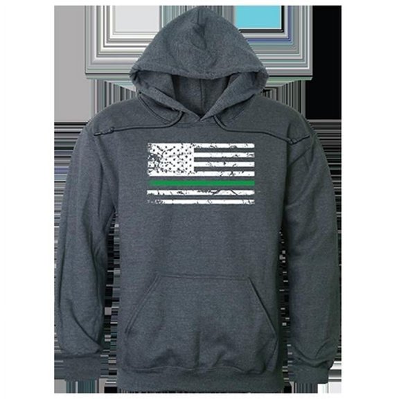 TGL Flag Graphic Pullover Sweatshirt, Heather Charcoal - Large