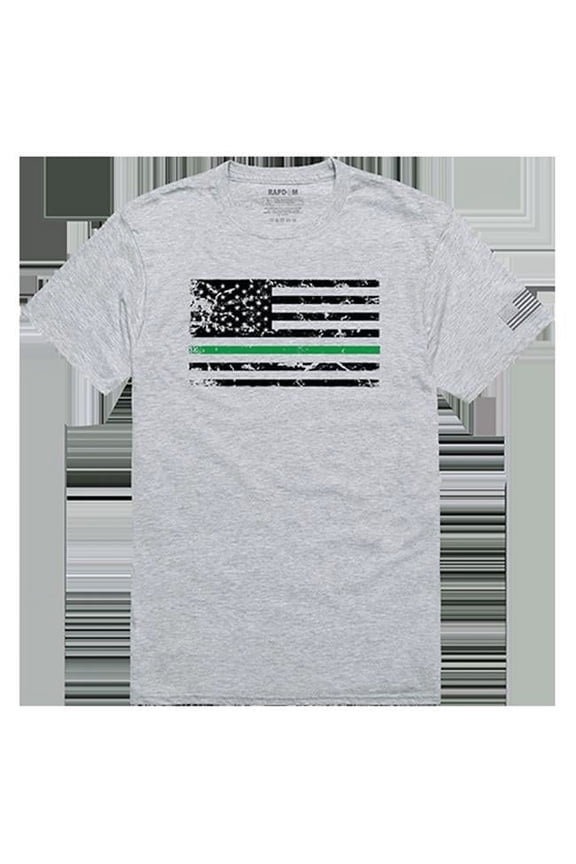 TGL Flag Tactical Graphic Tee Shirt, Heather Gray - Large