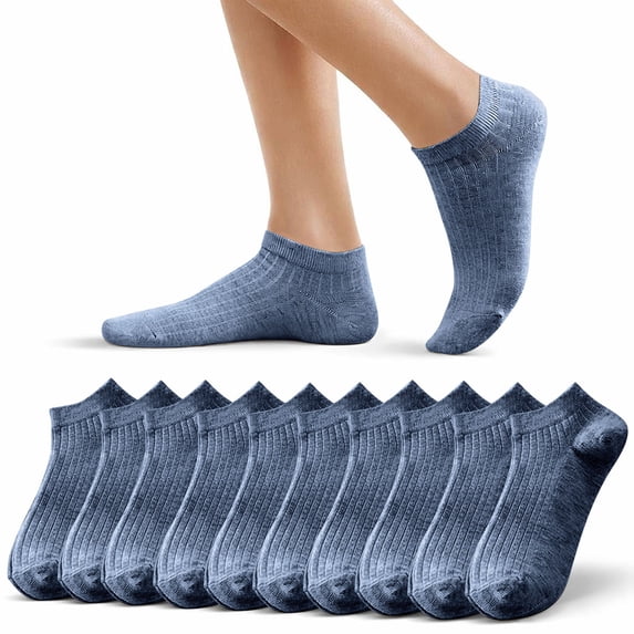 TGMDaai 10 Pairs Women Ankle Socks Classic Low Cut Socks Solid Color Running Athletic Soft Socks