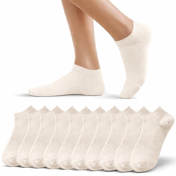 TGMDaai 10 Pairs Women Ankle Socks Classic Low Cut Socks Solid Color Running Athletic Soft Socks