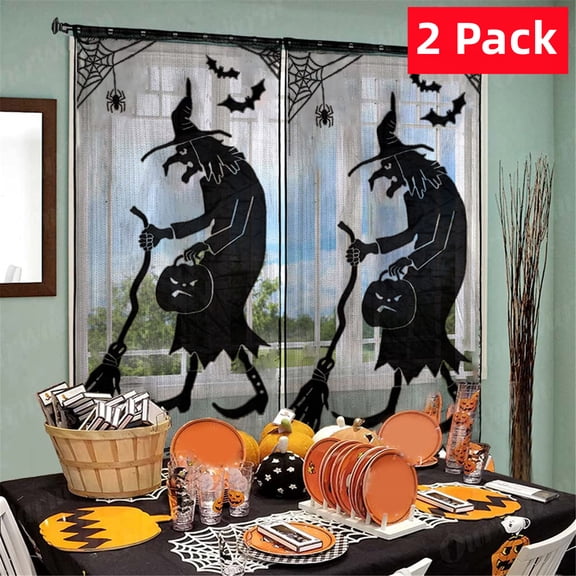 TGNAZET Black Halloween Curtains, 40 x 84 (2 Panels)