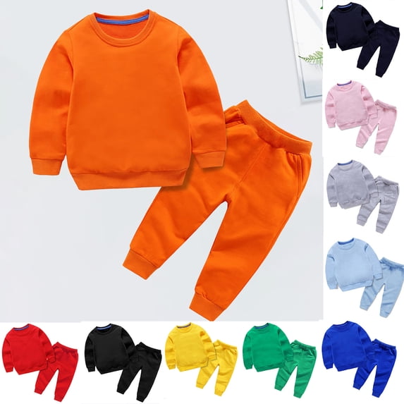TGPMGRZ 12M-16Y Girls Boys 2 Pcs Tracksuit Sweatshirt Sweatpant Tracksuit Sets 2 Piece Spring Fall Winter Outfits Green 5-6 Years