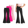 thumbnail image 1 of TGPMGRZ 3 Pack Girls Uniform Pants, Bell Bottoms for Girls School Uniforms, Flare Pants with Front Buttons & Pockets, 1 of 6
