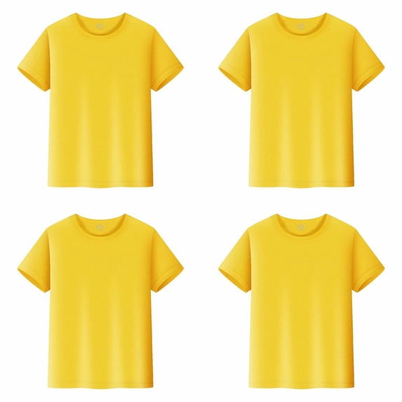 TGPMGRZ 4 Pack Boys Short Sleeve Shirts Kids Summer Crewneck T-Shirts Casual Basic Cotton Tee Tops Size 2-14