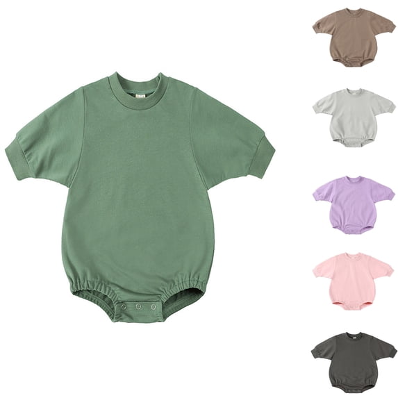 TGPMGRZ Baby Boy Bubble Romper Toddler Sweater Shirts Long Sleeve Pullover Bodysuit Light Gray 3-6 Months