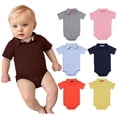 thumbnail image 1 of TGPMGRZ Baby Boy Girls Collared Bodysuit Polo Short Sleeve Rompers Solid Color Baby Clothes Gold 0-3 Months, 1 of 5