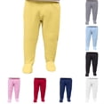 thumbnail image 1 of TGPMGRZ Baby Footed Pants Elastic Waisted Cotton Pants Comfort Soft Breathable Solid Toddler Leggings BU2 9-12 Months, 1 of 4