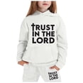 thumbnail image 1 of TGPMGRZ Boys 2 Piece Outfits Sweatsuit Hoodie Sweatshirt and Athletic Jogger Toddler Kids Matching Sets #A01 White, 8-9 Years, 1 of 3