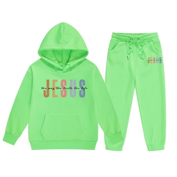 TGPMGRZ Boys 2 Piece Tracksuit Birthday Pullover Hoodie and Sweatpants Athletic Sweatsuits Sets #A03 Green, 8-9 Years