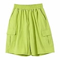 thumbnail image 1 of TGPMGRZ Boys Cargo Shorts School Uniform Shorts Casual Soft Toddler Kids Boy Summer Clothing Z09 Green 5-6 Years, 1 of 5