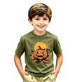 thumbnail image 1 of TGPMGRZ Boys Halloween Graphic Tee Short Sleeve Halloween Pumpkin Print T-Shirt, 1 of 3