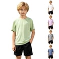 thumbnail image 1 of TGPMGRZ Boys Rash Guard Short Sleeve UPF 50+ Rashguard Water Shirts Sportswear Grey 11-12 Years, 1 of 10
