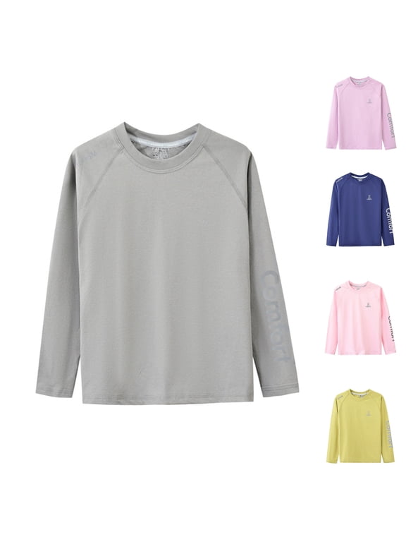 Boys Rash Guard Swim Shirts Long Sleeve UPF 50+ Swimwear Toddler Kids Sun Protection SPF Water Surfing Swimming Shirts Grey 9-10 Years