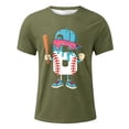 thumbnail image 1 of TGPMGRZ Boys Shirts Clothes for School Wear Cartoon Baseball Printed Short Sleeve T Shirt #A13 Army Green 4-5 Years, 1 of 4
