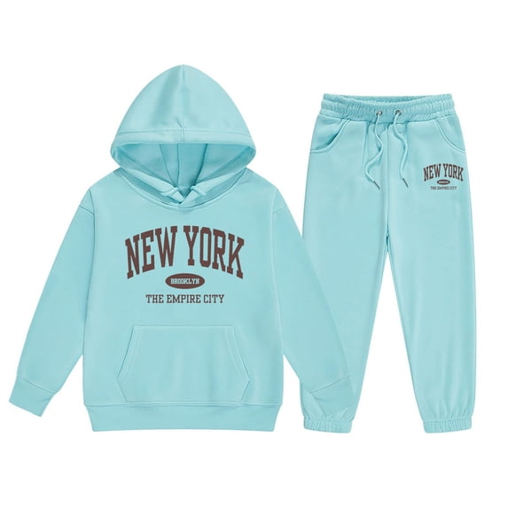 TGPMGRZ Boys Sweatsuit Set 2 Piece Back to School Outfits for Athletic Jogger Sets #A01 Light Blue, 5-6 Years