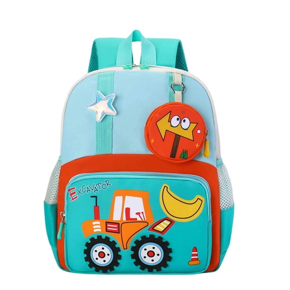 TGPMGRZ Cartoon School Backpack Lightweight Travel Daypack with Adjustable Shoulder Straps Back to School (Green)