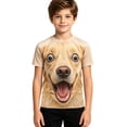 thumbnail image 1 of TGPMGRZ Cartoon T Shirt for Kids Back to School Short Sleeve Funny 3D Animal Tops Halloween Party #A07 Khaki 5-6 Years, 1 of 6