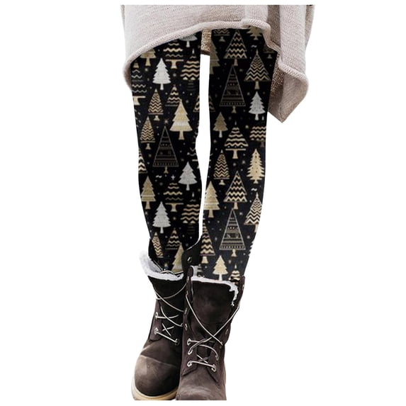 TGPMGRZ Christmas Tights for Women Lined High Waisted Winter Loungewear, S-XXL