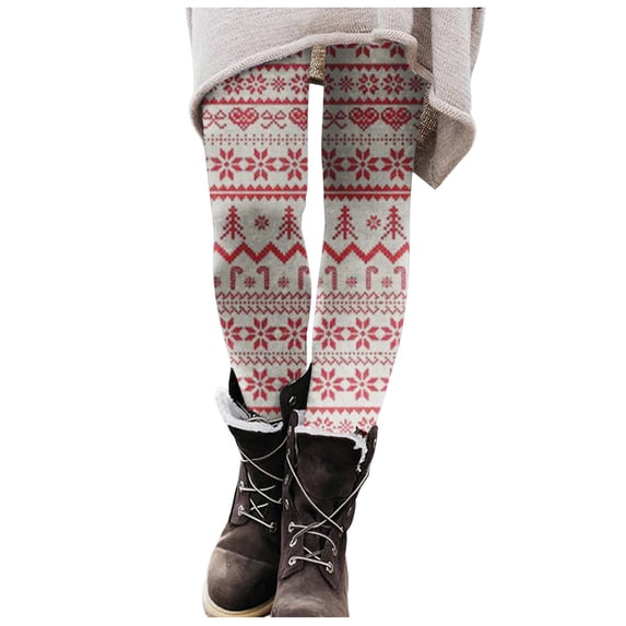 TGPMGRZ Christmas Workout Leggings for Women Lined with Pockets Winter Loungewear, S-XXL